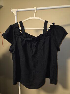 Joe Fresh Short‑Sleeve Blouse 1X | Lightweight Relaxed Fit Summer Top